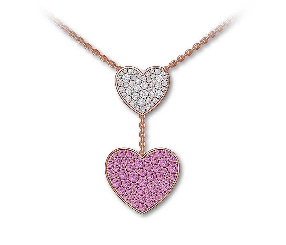 Pretty in Pink Sapphire and Diamond Heart Necklace – Milestones by Ashleigh  Bergman